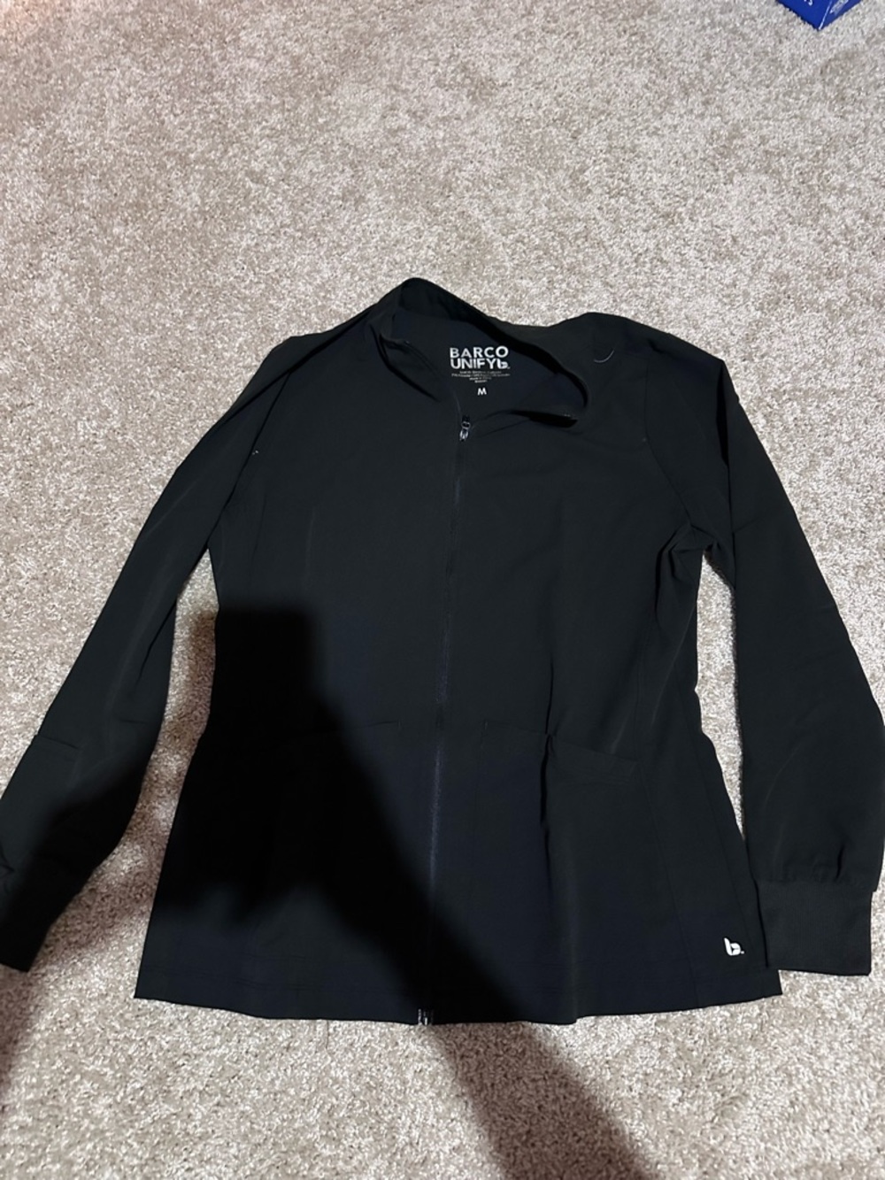 Barco Uniforms Black Zip-Front Scrub Jacket